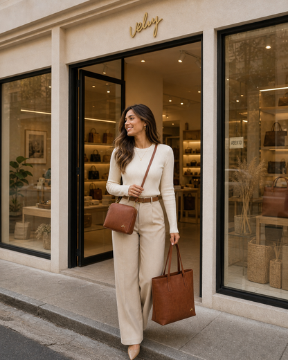 Trío de Bolsos Vélez™ de Cuero Premium – Combo Exclusivo con Estilo y Elegancia